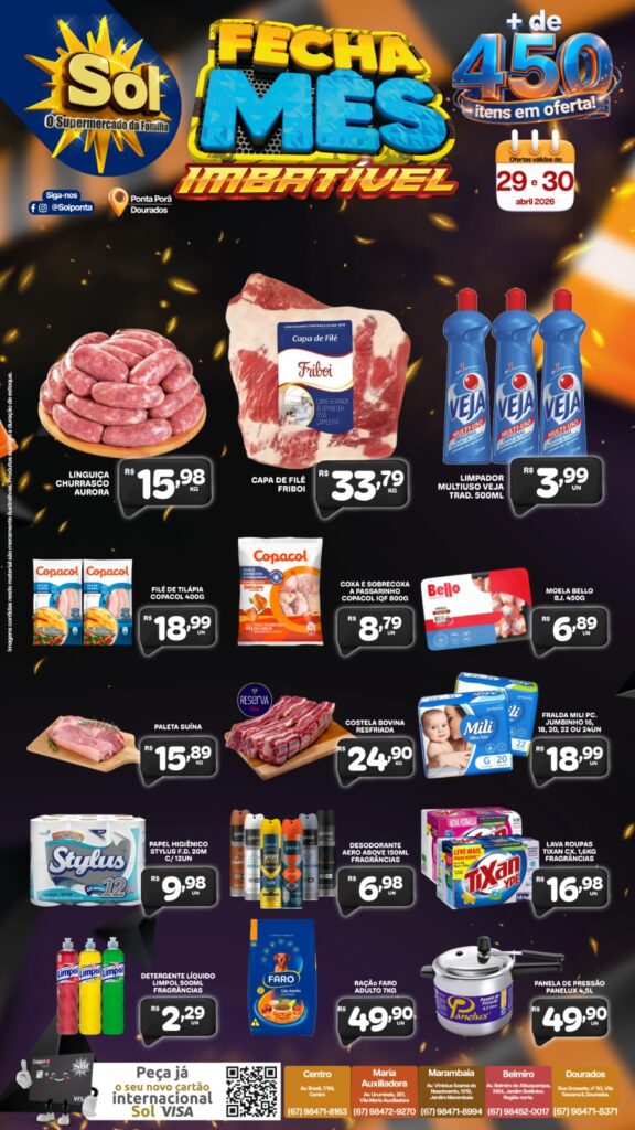 Fecha Mês Imbatível no Supermercado Sol