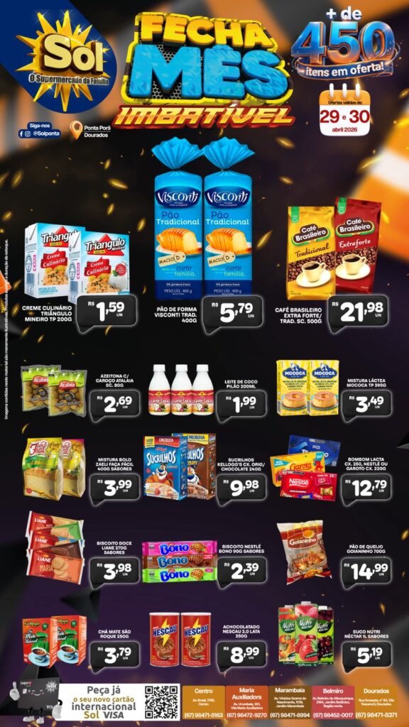 Fecha Mês Imbatível no Supermercado Sol