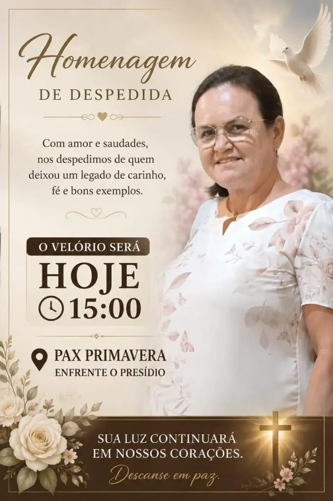 Nota de falecimento de Aparecida Maria Medeiros dos Santos Nota de falecimento de Aparecida Maria Medeiros dos Santos