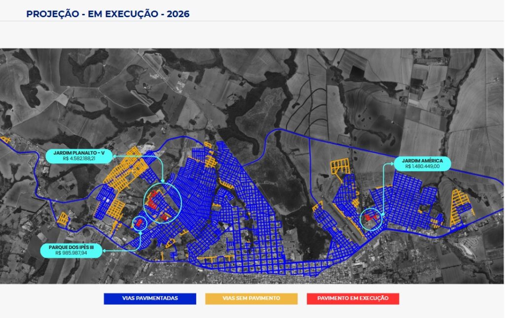 Pavimentação asfáltica já chegou em 87% das vias de Ponta Porã