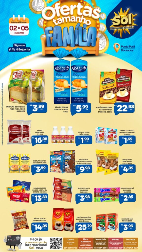 Ofertas Tamanho Família do Supermercado Sol. Confira
