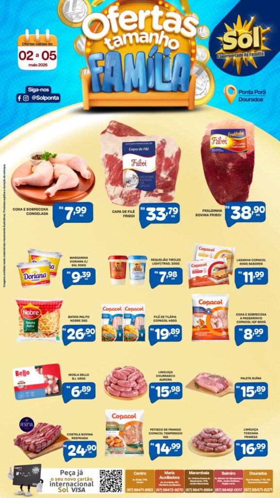 Ofertas Tamanho Família do Supermercado Sol. Confira