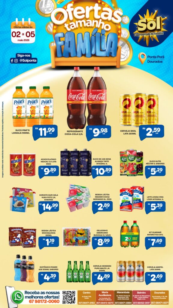 Ofertas Tamanho Família do Supermercado Sol. Confira