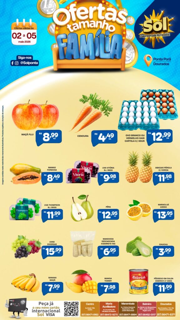 Ofertas Tamanho Família do Supermercado Sol. Confira