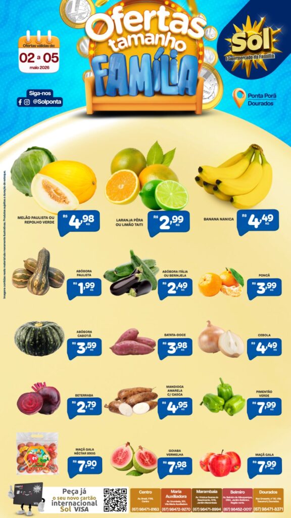Ofertas Tamanho Família do Supermercado Sol. Confira