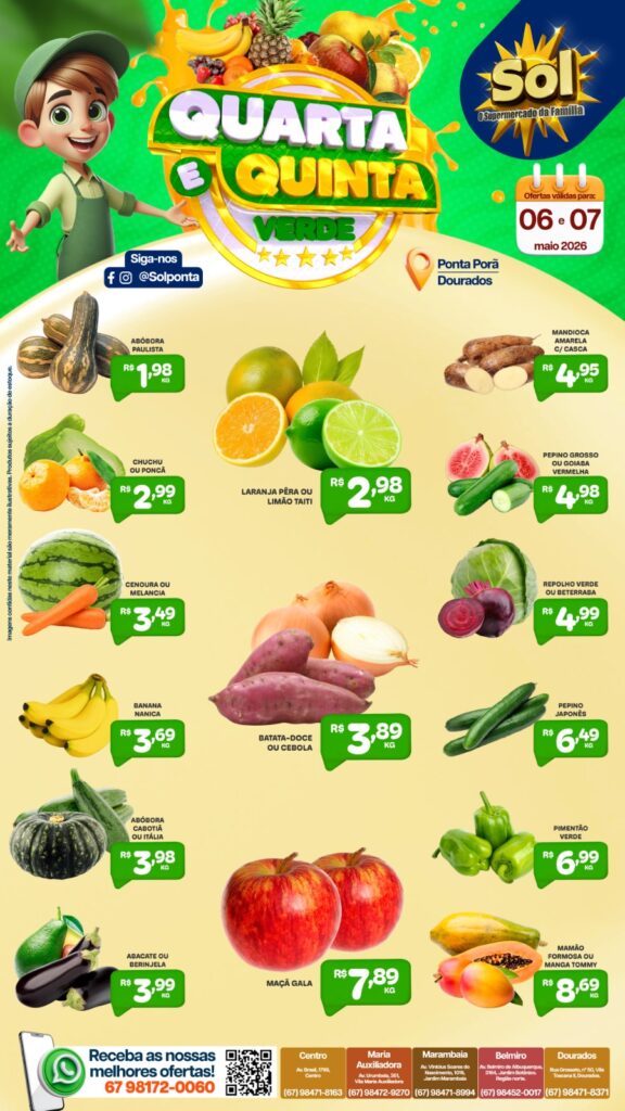 Veja as ofertas da Quinta Verde do Supermercado Sol