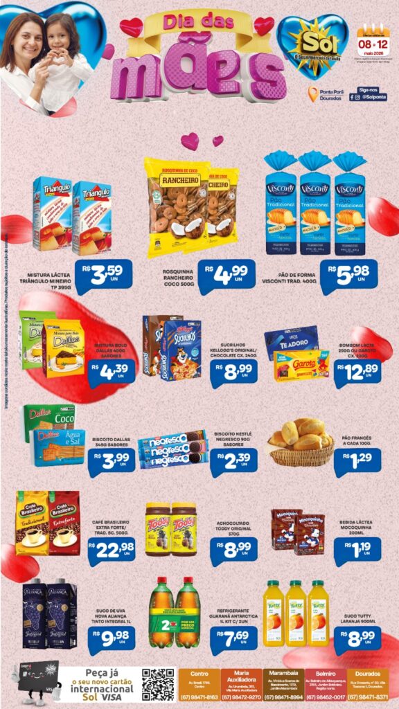 Supermercado Sol e as ofertas Dia das Mães