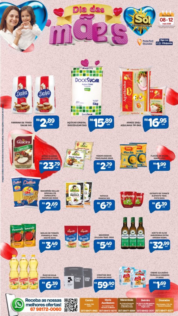 Supermercado Sol e as ofertas Dia das Mães