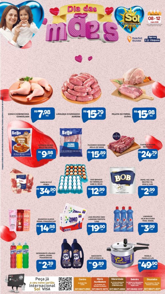 Supermercado Sol e as ofertas Dia das Mães