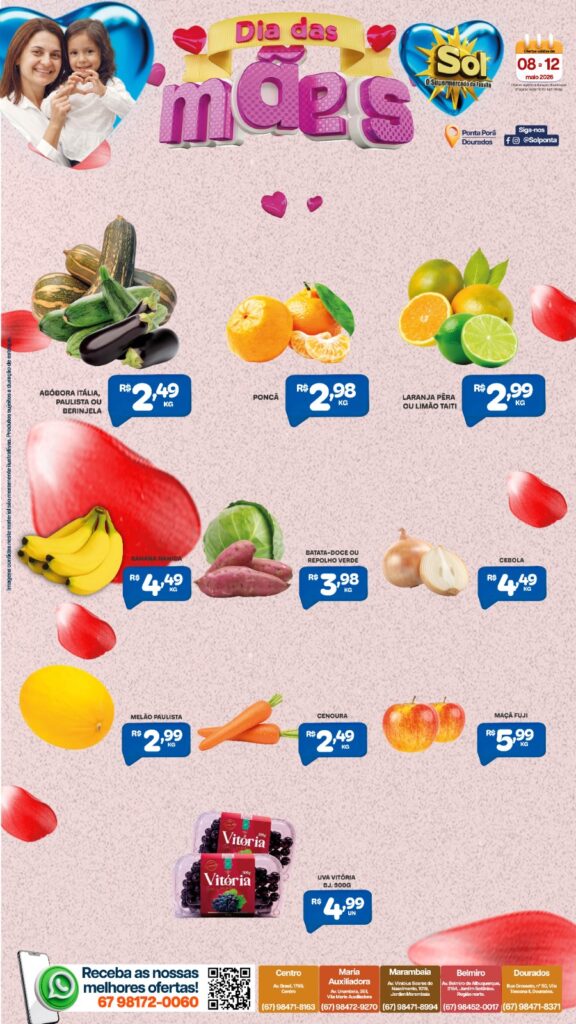 Supermercado Sol e as ofertas Dia das Mães