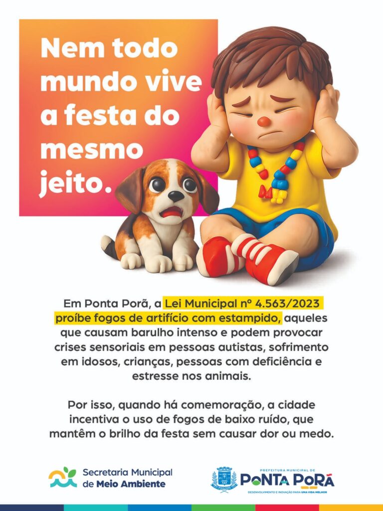 Ponta Porã: Meio Ambiente faz campanha para conscientizar sobre uso de fogos de artifício