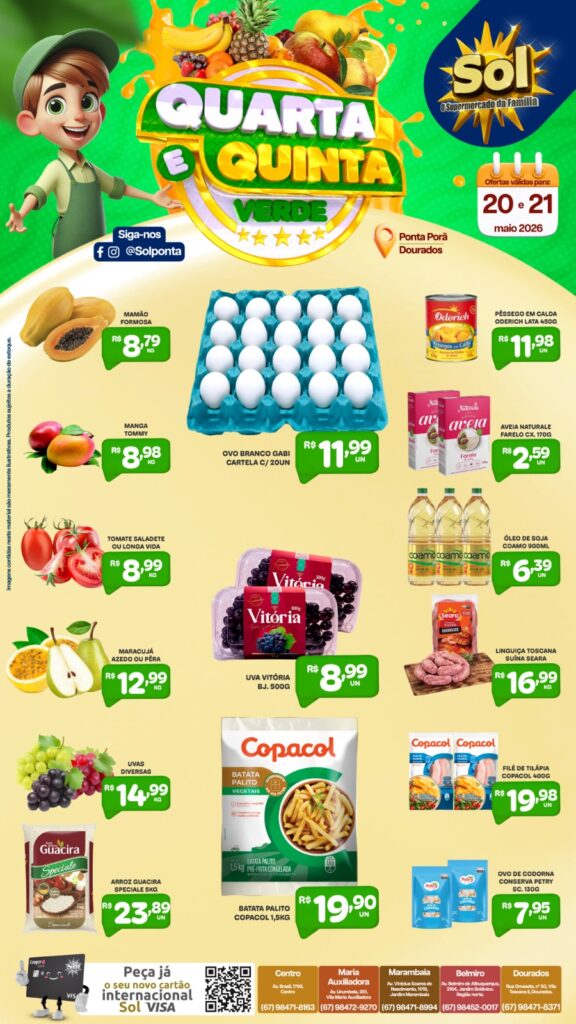 Quarta e Quinta Verde é no supermercado Sol Quarta e Quinta Verde é no supermercado Sol