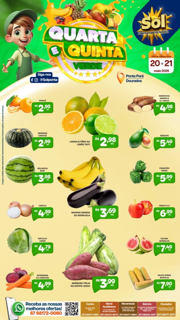 Quarta e Quinta Verde é no supermercado Sol Quarta e Quinta Verde é no supermercado Sol