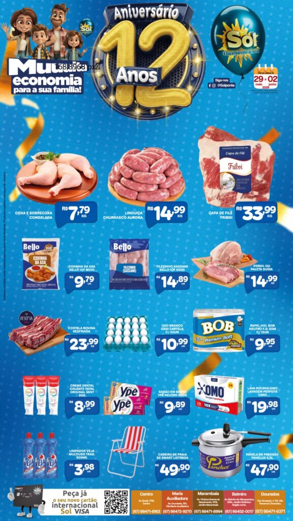 Confira Ofertas Aniversário do Supermercado Sol