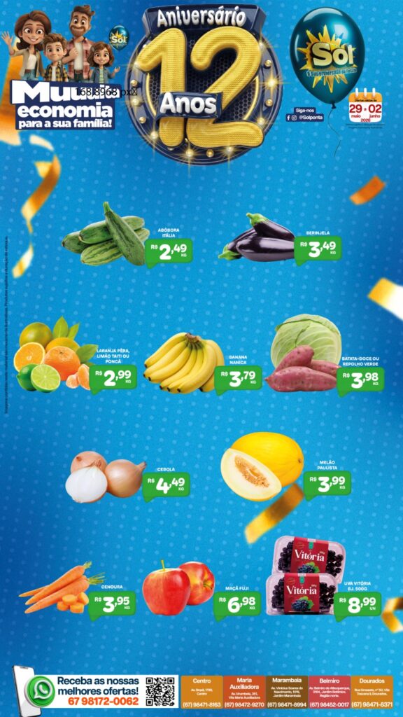Confira Ofertas Aniversário do Supermercado Sol