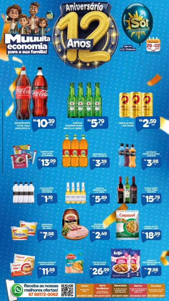 Confira Ofertas Aniversário do Supermercado Sol