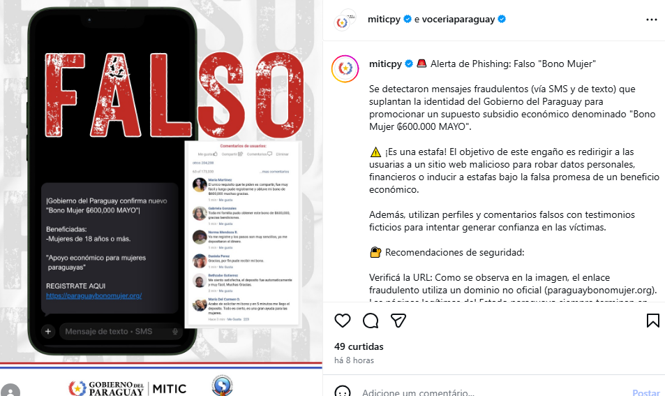 Alerta por estafa: Detectan falso “Bono Mujer” que suplanta al Gobierno para robar datos