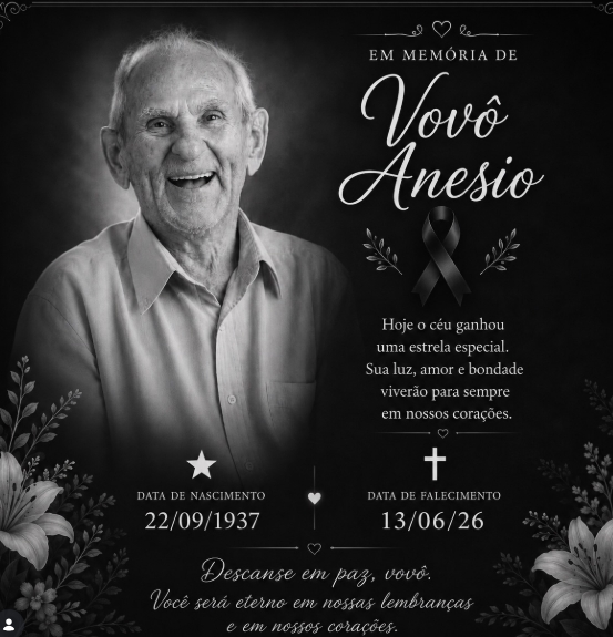 Sucesso na internet, Vovô Anésio morre após sofrer parada cardíaca Sucesso na internet, Vovô Anésio morre após sofrer parada cardíaca