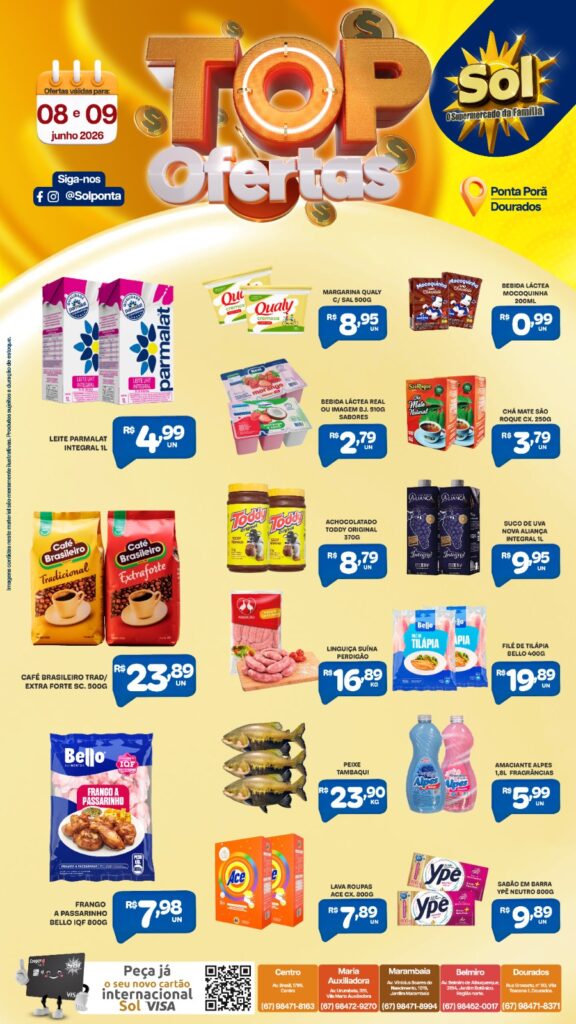 Confira as Top Ofertas do Supermercado Sol