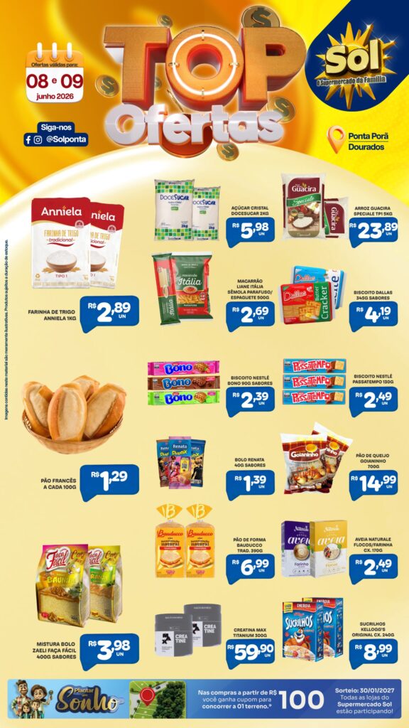 Confira as Top Ofertas do Supermercado Sol