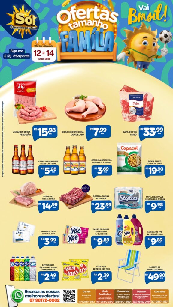 Confira as ofertas Tamanho Família do Supermercado Sol