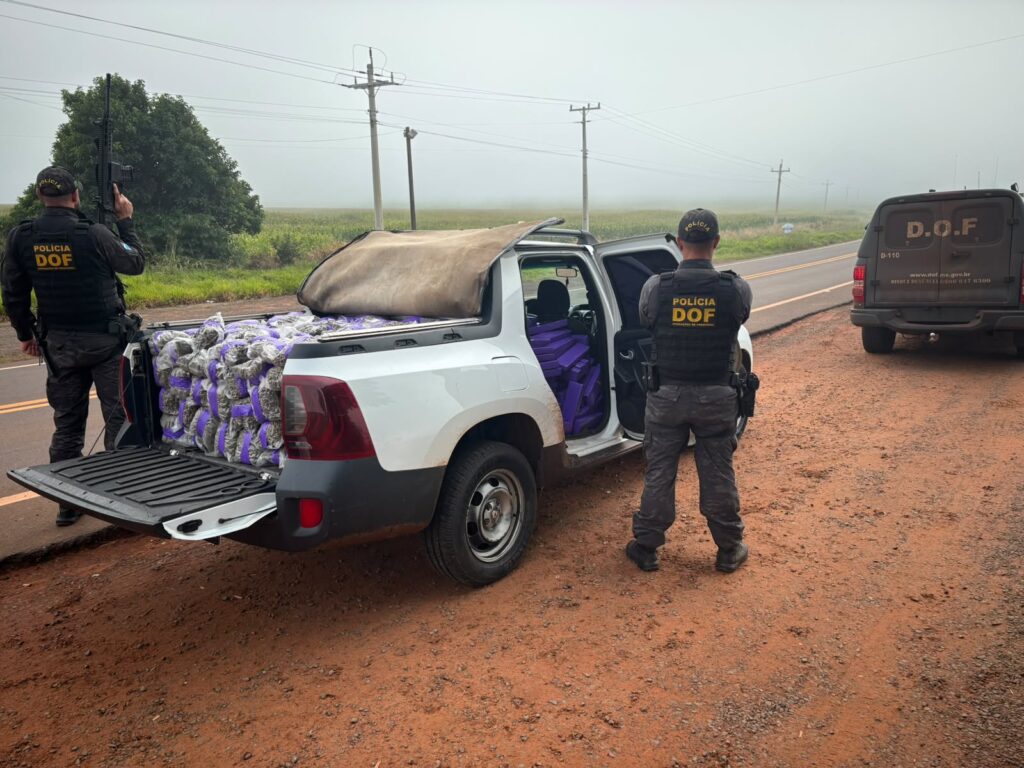 DOF recupera picape furtada e carregada com quase 700 quilos de drogas DOF recupera picape furtada e carregada com quase 700 quilos de drogas