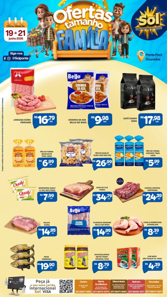 Veja as ofertas Tamanho Família do supermercado Sol