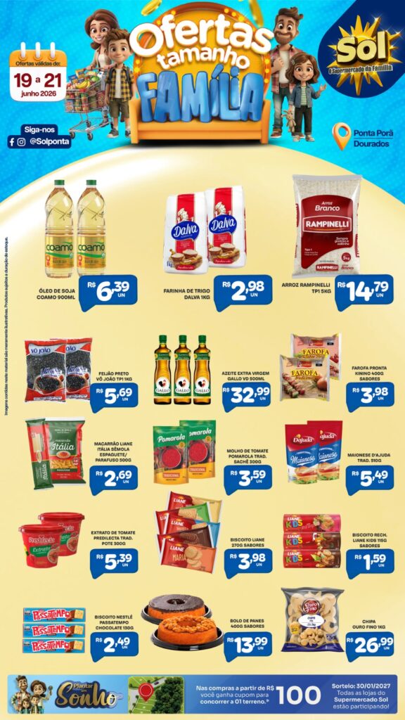 Veja as ofertas Tamanho Família do supermercado Sol