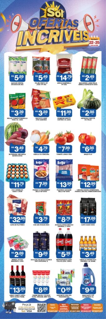 Ofertas Incríveis é no Supermercado Sol