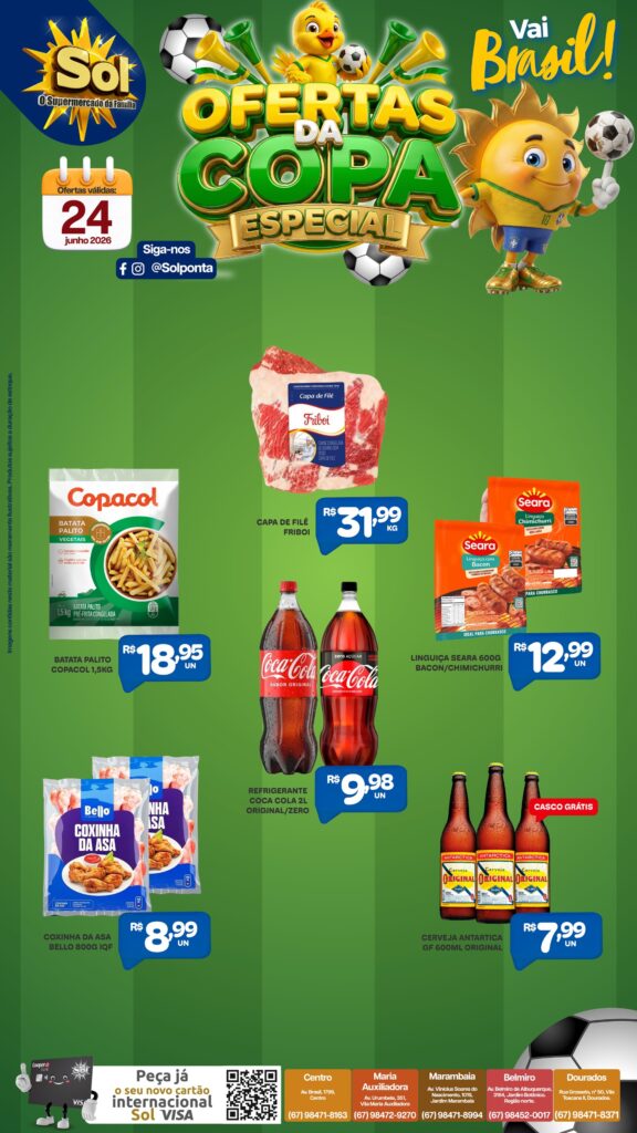 Confira as ofertas da Quarta e Quinta Verde do Supermercado Sol