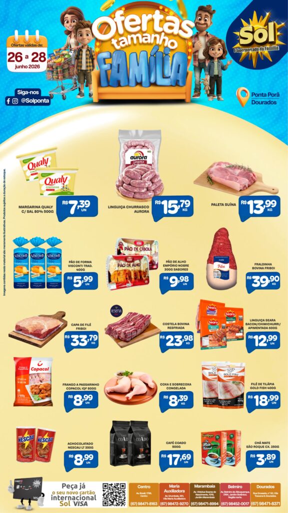 Confira as Ofertas Tamanho Família do Supermercado Sol