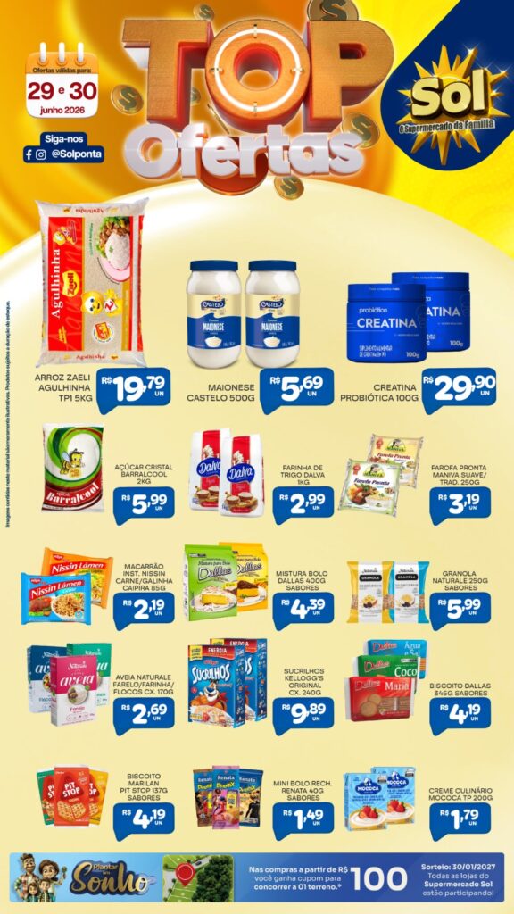 Veja as Top Ofertas do Supermercado Sol
