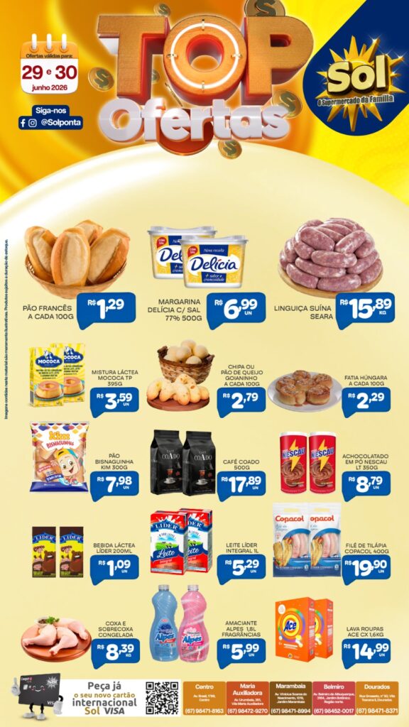 Veja as Top Ofertas do Supermercado Sol