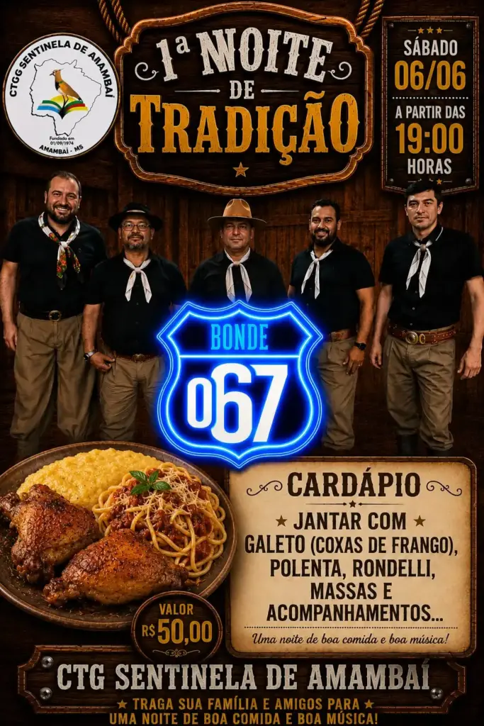 CTG Sentinela realiza 1ª Noite de Tradição em Amambai neste sábado (6)