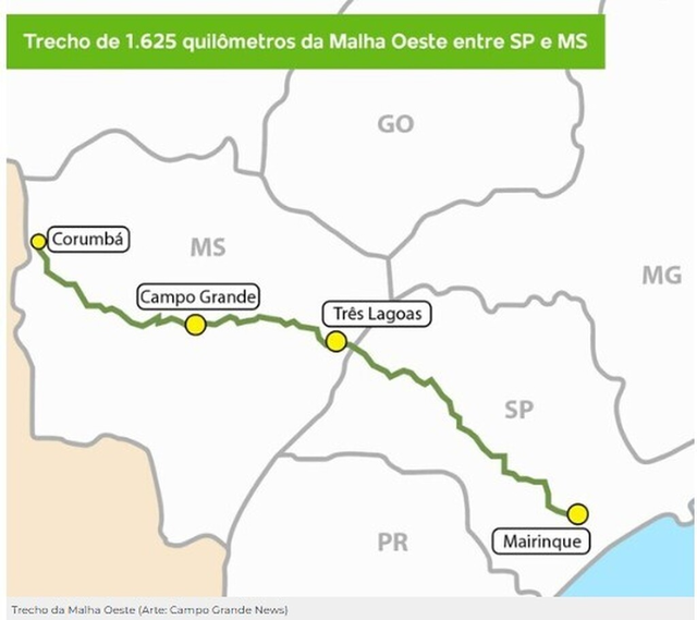 Governo prorroga concessão da Malha Oeste por 180 dias até novo leilão Governo prorroga concessão da Malha Oeste por 180 dias até novo leilão
