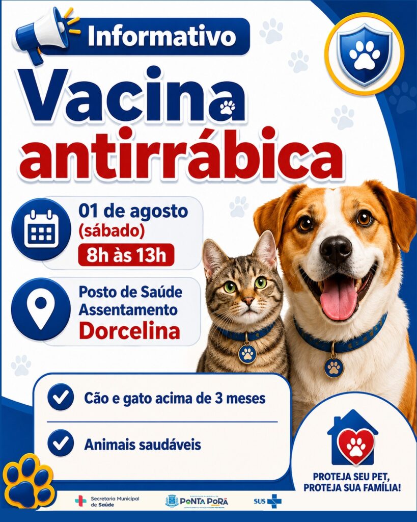 Saúde antecipa vacinação contra raiva em Ponta Porã