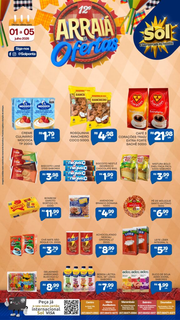 Arraiá de Ofertas continua no Supermercado Sol