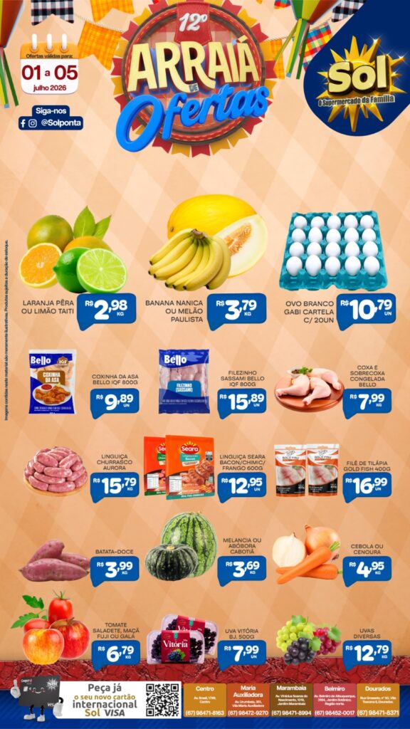 Arraiá de Ofertas continua no Supermercado Sol