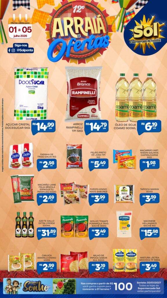 Arraiá de Ofertas continua no Supermercado Sol