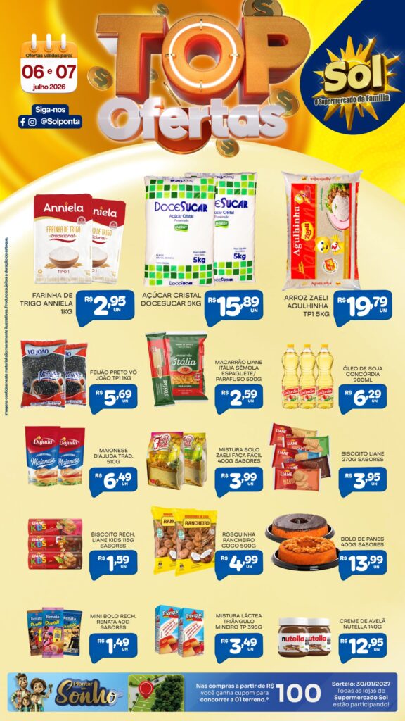 Confira as Top Ofertas do Supermercado Sol