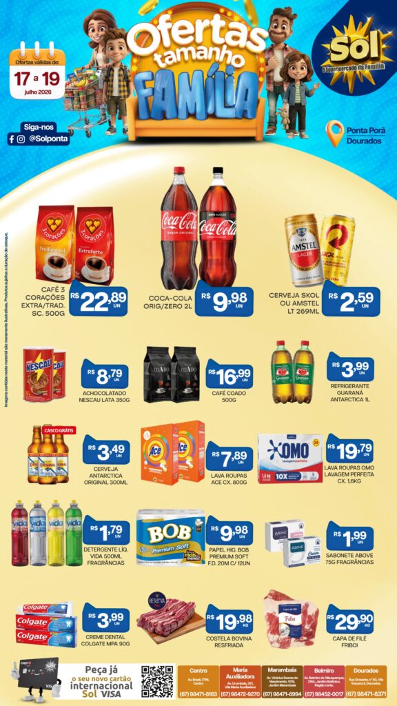 Confira Ofertas Tamanho Família do Supermercado Sol