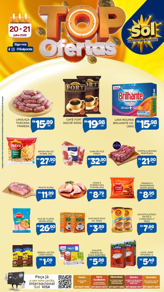 Confira as Top Ofertas do Supermercado Sol