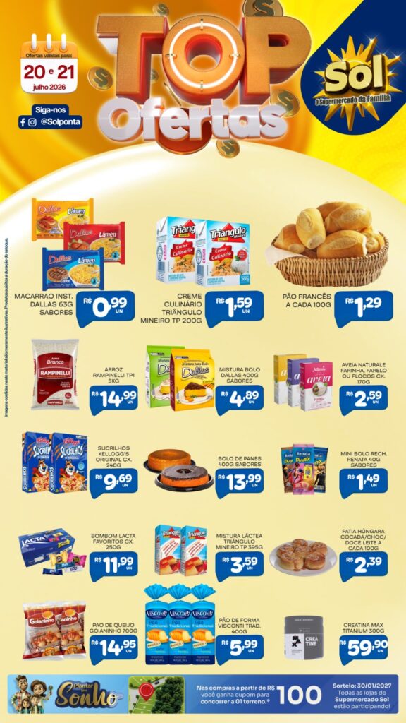 Confira as Top Ofertas do Supermercado Sol