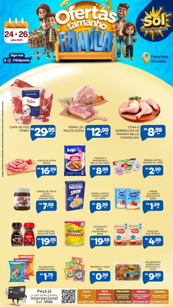 Veja Ofertas Tamanho Família do Supermercado Sol