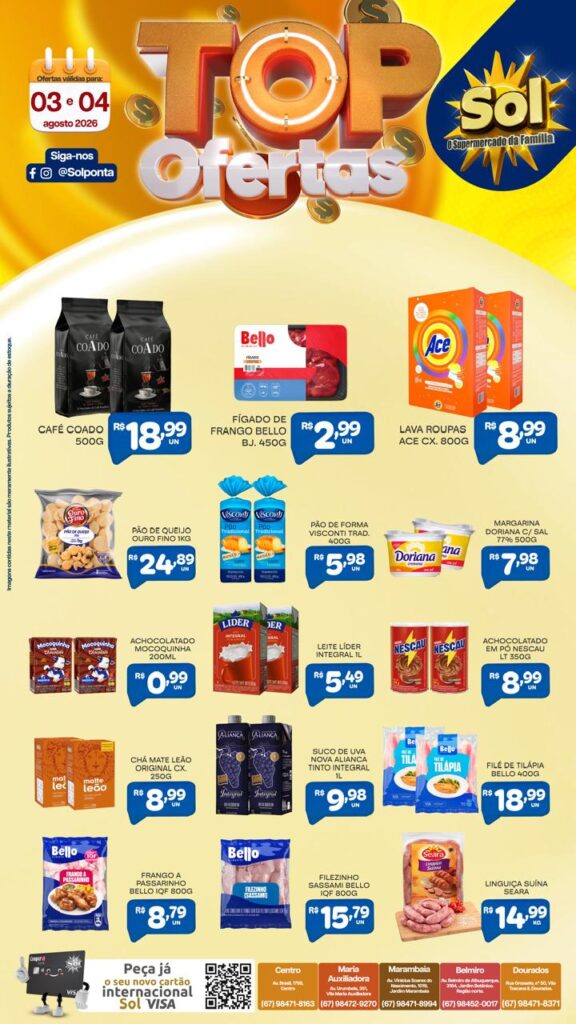 Veja as Top Ofertas do Supermercado Sol