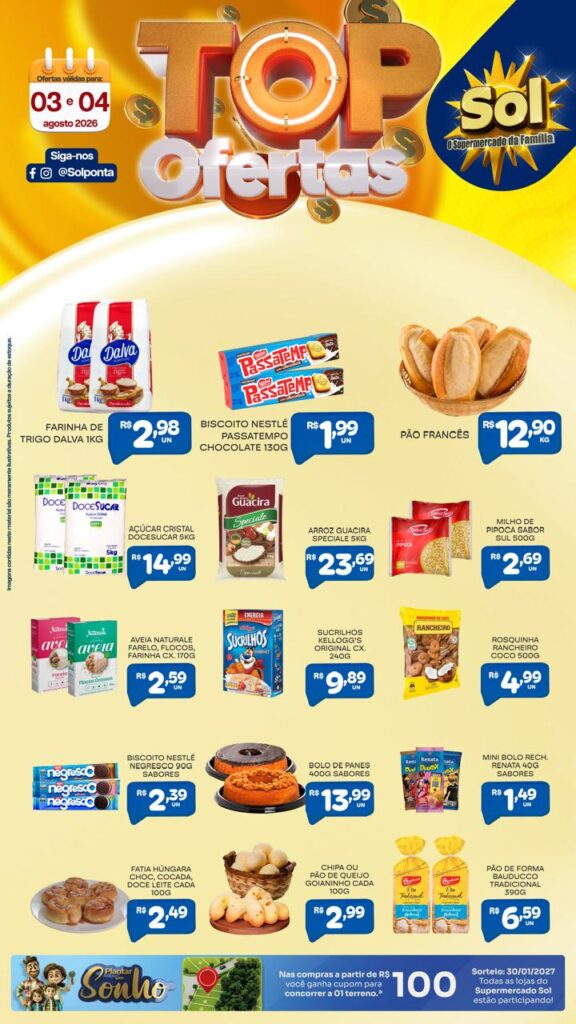 Veja as Top Ofertas do Supermercado Sol