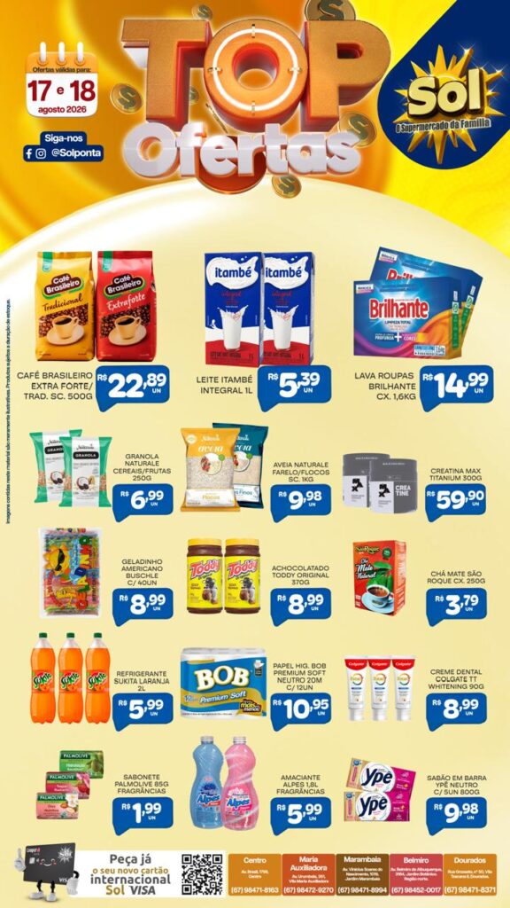 Veja as Top Ofertas do Supermercado Sol