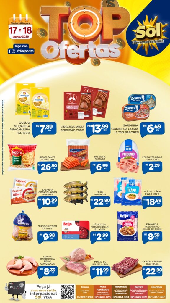 Veja as Top Ofertas do Supermercado Sol