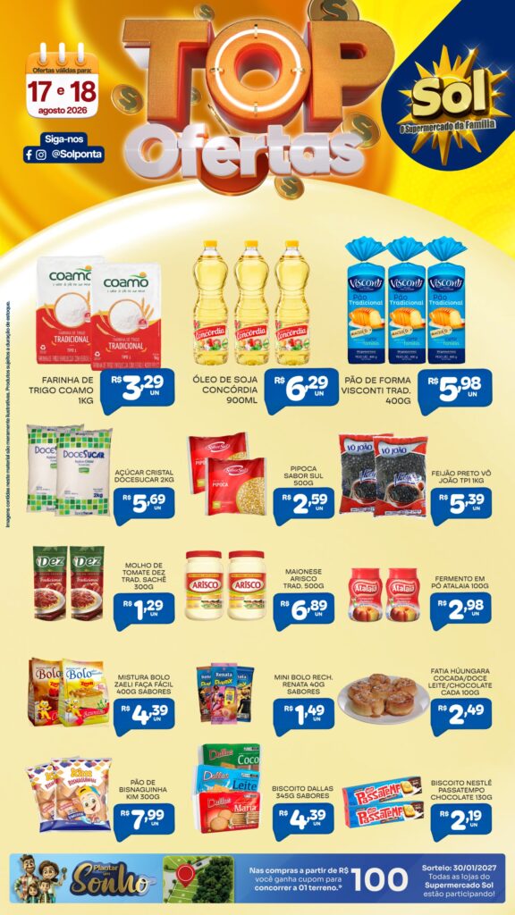 Veja as Top Ofertas do Supermercado Sol