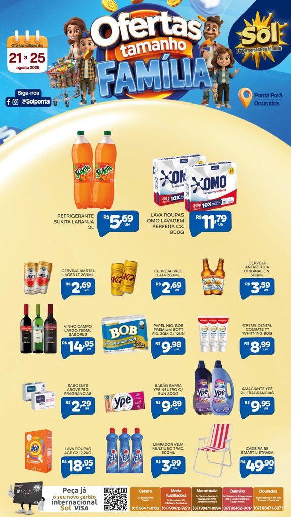 Confira as ofertas Tamanho Família do Supermercado Sol